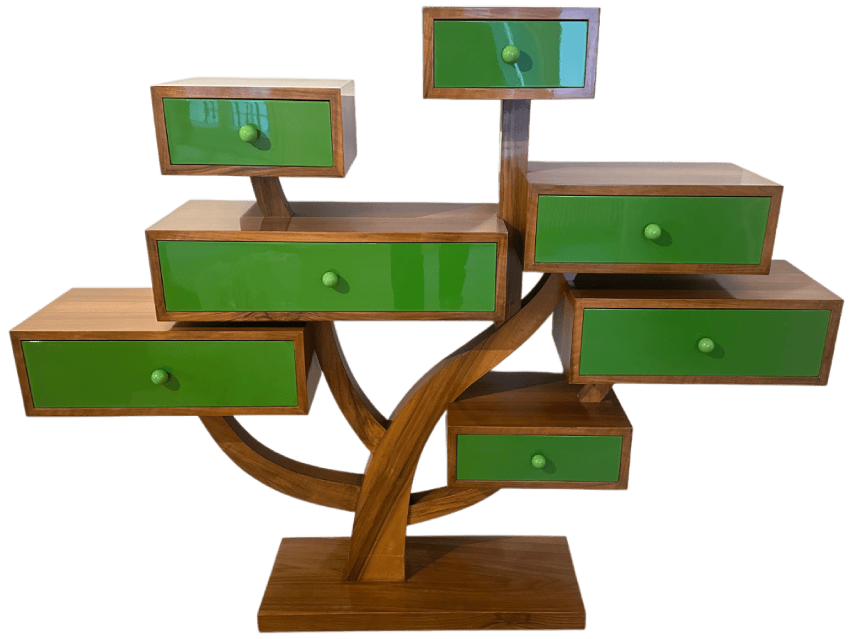 Après restauration. Arbre à tiroirs de Marcel Jean Après restauration. Arbre à tiroirs de Marcel Jean