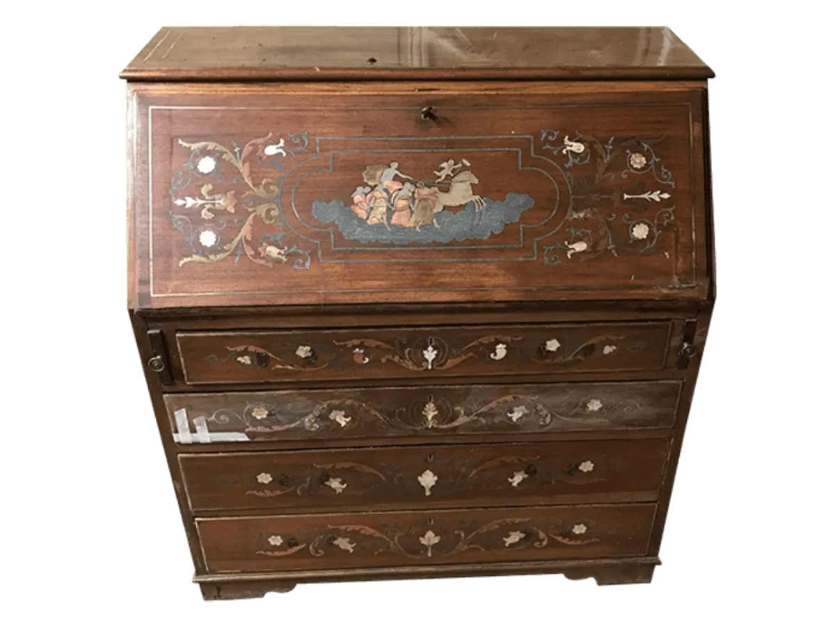 Avant restauration. Bureau Anglais du XIX ème siècle Avant restauration. Restauration à Paris - Vincennes d'un Bureau Anglais du XIX ème siècle