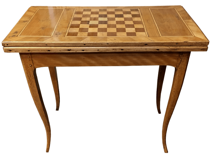 Après restauration. Table à jeux d'époque Louis XV